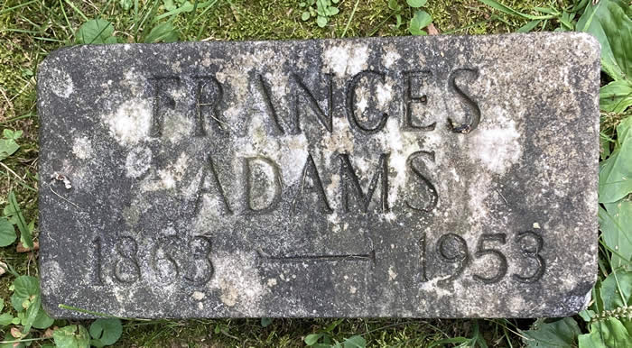 Frances Weaver Adam 1863-1953 Photo taken by Ray Olszewski 8/10/2025