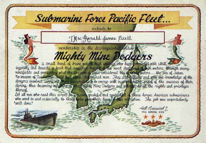 Operation Barney Certificate